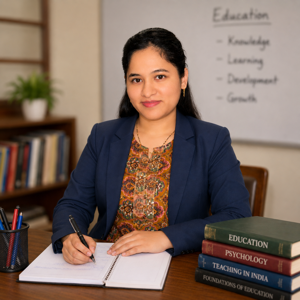 Aashi Jain — founder of Study Room by Aashi, teaching in her home study